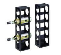 Relaxdays Étagère à vin en bambou lot de 2 noir