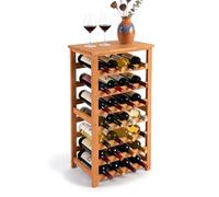 Relaxdays Étagère à vin en Bois de Noyer pour 28 Bouteilles de vin Rouge et Blanc 94 x 47 x 26 cm