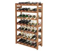 Relaxdays Étagère à vin en Bois de Noyer pour 42 Bouteilles de vin Rouge et Blanc, 102 x 63 x 25 cm, Naturel