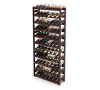 Relaxdays Étagère à vin en Bois de Noyer pour 77 Bouteilles de vin Rouge et Blanc, 166 x 72,5 x 25 cm, Marron foncé