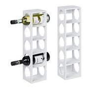 Relaxdays Étagère à vin en bambou lot de 2 blanc
