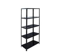 Relaxdays étagère Acier 150×75×30 cm, 200 kg, 5 Niveaux, Cave/Garage/Atelier, rayonnage Lourd, Noir