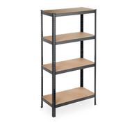 Relaxdays Etagère charge lourde, 4 niveaux HlP 157 x 80 x 41 cm, 280 kg, capacité maximale, pour garage, cave, noire
