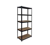 Relaxdays Étagère Charge Lourde 5 Niveaux HxLxP 150x75x30 cm, 875 kg, emboîtable, Noir/Marron