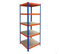 Relaxdays Étagère charge lourde H x L x P : 200 x 80 x 60 cm 875 kg 5 niveaux MDF acier à emboîter bleu-orange