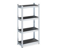 Relaxdays Étagère charge lourde, pour la cave ou le garage, H x L x P : 120 x 60 x 30 cm, noir et argenté
