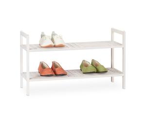 Relaxdays Étagère chaussures blanche empilable x4