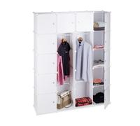 Relaxdays Étagère cube penderie armoire 14 casiers