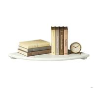 Relaxdays Étagère d'angle murale, HxLxP 3 x 35 x 35 cm, bois de noyer, blanc, charge max. 5 kg, salon, déco