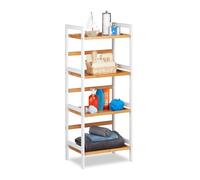 Relaxdays Etagère de bain en bambou blanche