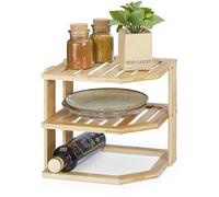 Relaxdays étagère De Coin Pour La Cuisine, En Bambou, Hlp : 24x27x25,5 Cm, Plan De Travail Ou Placard, Nature