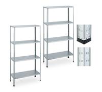 Relaxdays Étagère de rangement galvanisée lot de 2