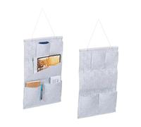 Relaxdays Étagère de Rangement Murale, lot 2, 5 Compartiments, Design décoratif, Feutre, HL 60 x 41 cm, Grise