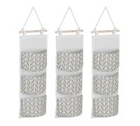 Relaxdays Étagère de Rangement Murale, lot 3, 3 Compartiments, H x L : 74 x 20 cm, pour Bureau ou Couloir, Gris