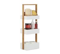 Relaxdays Étagère de salle de bain 3 paniers