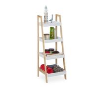 Relaxdays Etagère de salle de bain échelle blanche