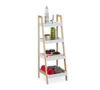 Relaxdays Etagère de salle de bain échelle blanche
