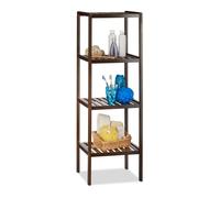 Relaxdays Etagère de salle de bain bambou 4 étages