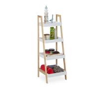 Relaxdays Etagère de salle de bain échelle blanche