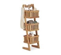 Relaxdays Étagère Salle de Bain Bambou 3 Paniers