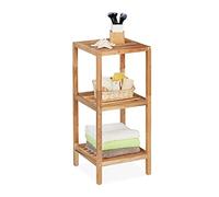 Relaxdays Étagère de salle de bain noyer 3 niveaux