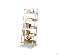 Relaxdays étagère-échelle, 5 niveaux pour plantes, livres & déco, H×L×P:170×60×30 cm, blanc naturel