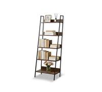 Relaxdays Étagère-échelle Moderne 5 tablettes pour Plantes, Livres & déco 170x60x30 cm Brun-Noir