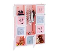 Relaxdays Etagère emboîtable enfant 12 casiers