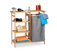 Relaxdays Étagère en bambou avec panier à linge