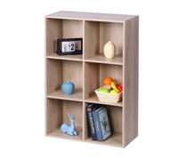 Relaxdays Étagère en chêne H x L x P : 91 x 61 x 30 cm 6 cases étagère cube ouverte pour salon