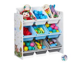 Relaxdays Etagère enfants 9 boîtes et motif