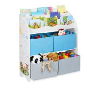 Relaxdays Etagère enfants avec 4 boîtes en tissu