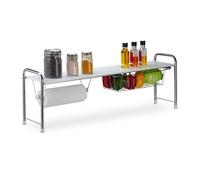Relaxdays Etagère évier avec porte rouleau cuisine