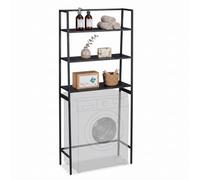 Relaxdays Étagère 3 tablettes au-Dessus du Lave-Linge, sèche-Linge ou WC, H x l x P : 157 x 65 x 28 cm, Noir