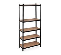 Relaxdays Etagère Lourde Charge XL, capacité 1325 kg, 220x100x45 cm, 5 Niveaux, à Clipser, Acier, Cave & Garage, Noir