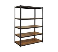 Relaxdays Étagère Industrial Chic – 500 kg, 5 étagères, 200×120×40 cm, acier/MDF, noir/marron