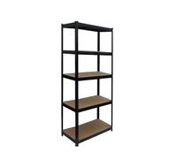 Relaxdays Étagère Lourde, H x l x P : 180 x 60 x 30 cm, 875 kg, 5 Niveaux, pour Cave, à emboîter, Noir/Marron