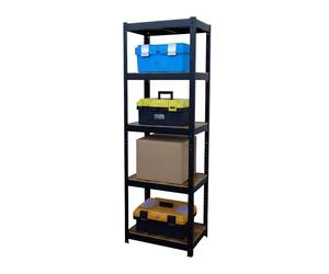 Relaxdays Étagère Lourde, H x L x P 180x60x30 cm, 500 kg, 5 Niveaux, Style Industriel, à emboîter, Noir/Marron