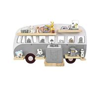 Relaxdays Étagère magnétique pour Toniebox & 25 Tonies, Bus, 32x62x13 cm, Gris