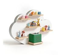 Relaxdays Étagère magnétique pour Toniebox en Forme de Nuage, 20 Tonies, 40 x 61 x 17 cm, Blanche