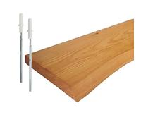 Relaxdays étagère Murale Bord Naturel, 3x100x22 cm, étagère Flottante Rustique Cuisine, Bois Massif pin huilé