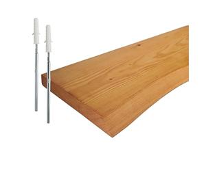 Relaxdays étagère Murale Bord Naturel, 3x100x22 cm, étagère Flottante Rustique Cuisine, Bois Massif pin huilé