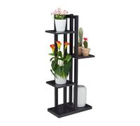 Relaxdays Étagère à Plantes, escalier Fleurs, 4 Niveaux, HLP 93x42,5x22,5 cm, métal, Support intérieur, Noir