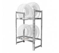 Relaxdays Étagère pour 4-6 pneus, Acier, système d'emboîtement, 100x85x35 cm, Poids 150 kg, argenté