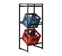 Relaxdays Étagère pour caisses à Boissons, 2 caisses, H x l x P : 117 x 47 x 32 cm, étagère Industrielle, Marron/Noir