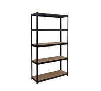 Relaxdays Étagère pour Charges Lourdes, Choix de Tailles, 875 kg, 5 Niveaux, pour Cave/Garage, à emboîter, Noir/Marron