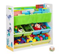 relaxdays Étagère pour enfants avec 10 compartiments et motif