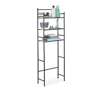 Relaxdays Étagère pour Machine à Laver, WC, sèche-Linge, en métal, 3 Niveaux, H x L x P : 165 x 58 x 25 cm, Noir