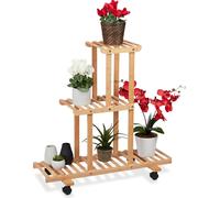 relaxdays Étagère pour plantes en bambou