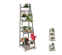 Relaxdays Étagère pour plantes en bois gris